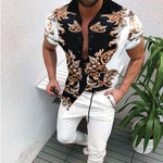 Summer Men&#39;s Printed Hawaii Casual Shirts 2021 Brand Streetwear Men&#39;s Clothing Cardigan High-End Short Sleeve Dress Shirt