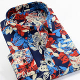 6XL 7XL 8XL 9XL 10XL Large Size Flower Print Men&#39;s Fashion Casual Long Sleeve Shirt 2021 Spring New Youth Brand Shirt 24 colors