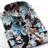 6XL 7XL 8XL 9XL 10XL Large Size Flower Print Men&#39;s Fashion Casual Long Sleeve Shirt 2021 Spring New Youth Brand Shirt 24 colors