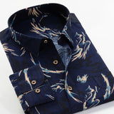 6XL 7XL 8XL 9XL 10XL Large Size Flower Print Men&#39;s Fashion Casual Long Sleeve Shirt 2021 Spring New Youth Brand Shirt 24 colors