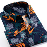 6XL 7XL 8XL 9XL 10XL Large Size Flower Print Men&#39;s Fashion Casual Long Sleeve Shirt 2021 Spring New Youth Brand Shirt 24 colors