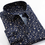 6XL 7XL 8XL 9XL 10XL Large Size Flower Print Men&#39;s Fashion Casual Long Sleeve Shirt 2021 Spring New Youth Brand Shirt 24 colors