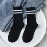Unisex Socks Women Men White Black Crew Socks Female Male Solid Color Socks Short Cotton Sock Striped Soks Spring Summer Sox