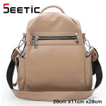 SEETIC Fashion Women&#39;S Leather Backpack Casual Women&#39;S Backpack Bag 2021 PU Small Women&#39;S Backpacks Bag Backpack For Women