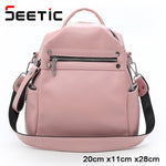 SEETIC Fashion Women&#39;S Leather Backpack Casual Women&#39;S Backpack Bag 2021 PU Small Women&#39;S Backpacks Bag Backpack For Women
