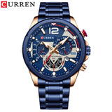 CURREN Watches Men&#39;s Sport Quartz Chronograph Wristwatches Luxury Stainless Steel Clock with Luminous Watch Relogio Masculino