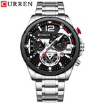 CURREN Watches Men&#39;s Sport Quartz Chronograph Wristwatches Luxury Stainless Steel Clock with Luminous Watch Relogio Masculino