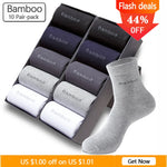10 Pairs / Lot Bamboo Fiber Socks Men Casual Business Anti-Bacterial Breatheable Men&#39;s Crew Socks High Quality Guarantee Sock