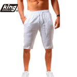 KB 2021 New Men&#39;s Cotton Linen Shorts Pants Male Summer Breathable Solid Color Linen Trousers Fitness Streetwear S-3XL