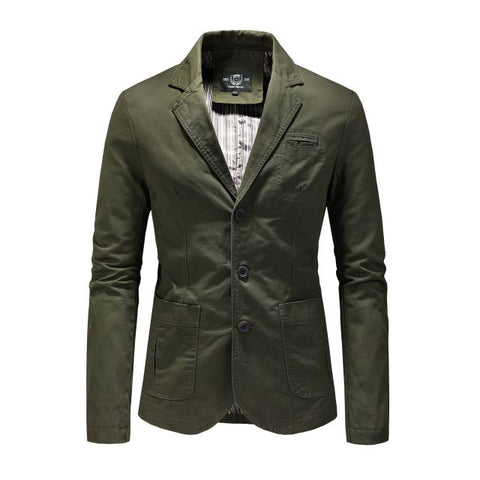 New Men&#39;s Blazers Male Spring Autumn Pure Cotton Solid Casual Blazer Men Clothing Outerwear Suit Jacket Coat M-4XL BSZ3