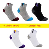 10Pcs=5 Pairs Mens Autumn Summer Socks Classic Patchwork Mesh Breathable Cotton Men Short Deodorant Male Socks Meias EU39-44