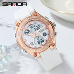 Luxury Women&#39;s wristwatch Quartz Waterproof Auto Date Watches Ladies Pink LED Digital Chronograph Sports Watch 2021 For Female