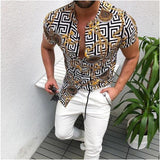 Hot Sale 2021 Summer New Men&#39;s Clothing European American Retro Trend Shirt Cardigan Men&#39;s Short Sleeve Shirt