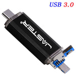 Custom LOGO 3 IN 1 USB 3.0 Flash Drive 4G 8G 16GB 32GB 64GB 128G TPC Pen Drives Metal Memory Stick OTG U Disk 100% Real Capacity