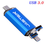 Custom LOGO 3 IN 1 USB 3.0 Flash Drive 4G 8G 16GB 32GB 64GB 128G TPC Pen Drives Metal Memory Stick OTG U Disk 100% Real Capacity