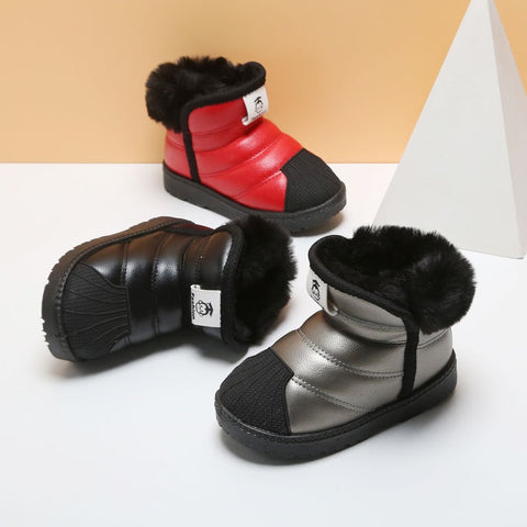 Children Boots Shoes for Winter Boys Casual Snow Boots Non-slip Waterproof Outdoor Sport Shoes Plus Velvet SXH002