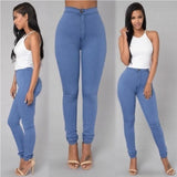 Solid Color Skinny Jeans Woman White Black High Waist Render Jeans Vintage Sexy Long Pants Femme Casual Pencil Pants Denim Jeans
