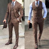 Classy Wedding Tuxedos Suits Slim Fit Bridegroom For Men 3 Pieces Groomsmen Suit Male Cheap Formal Business  (Jacket+Vest+Pants）