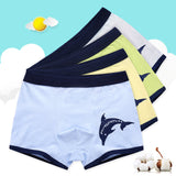 4 Pcs High Quality Children&#39;s Underwear for Kids Cartoon Cat Shorts Soft Cotton Underpants Boys Teenage Striped Panties 4-16T