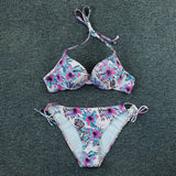 Push Up Sexy Bikini 2022 Floral Print Swimsuit Swimwear Women Bathing Suit Bikinis Set Brazilian Beach Female Wear Biqiuni XL