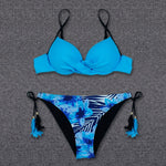 Push Up Sexy Bikini 2022 Floral Print Swimsuit Swimwear Women Bathing Suit Bikinis Set Brazilian Beach Female Wear Biqiuni XL