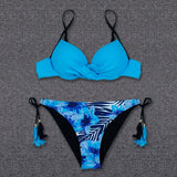 Push Up Sexy Bikini 2022 Floral Print Swimsuit Swimwear Women Bathing Suit Bikinis Set Brazilian Beach Female Wear Biqiuni XL
