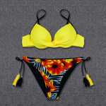 Push Up Sexy Bikini 2022 Floral Print Swimsuit Swimwear Women Bathing Suit Bikinis Set Brazilian Beach Female Wear Biqiuni XL