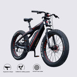 26inch fat bicycle 48v750w bafang motor electric mountain bike 4.0 snow tire carbon fiber All Terrains fat ebike Shoulder shock