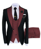 New Costume Homme Popular Clothing Luxury Party Stage Men&#39;s Suit Groomsmen Regular Fit Tuxedo 3 Peice Set Jacket+Trousers+Vest