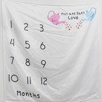 Newborn Baby Milestone Blankets Photography Blanket Flower Print Soft Blanket DIY Infant Photography Props