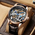 AILANG Fashion Skeleton Mechanical Watch Top Brand Luxury Men&#39;s Steampunk Transparent Hollow Automatic Watch Relogio Masculino