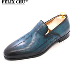 Italian Style Hand Painted Letter Men Shoes Genuine Cow Leather High Quality Formal Dress Shoes Loafers Business Wedding Shoes