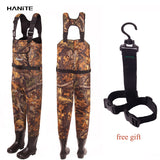 HANITE 5mm Waterproof Thermal  Neoprene Wader with Rubber Boots for Fishing, Hunting, useful in rainy，snowy and flood weather