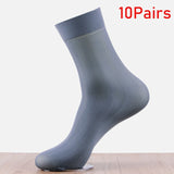 10pairs Bamboo Fiber Men&#39;s Socks Summer Thin Stripe Breathable Long Sock Men Silk Sports Socks Business Socks