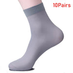 10pairs Bamboo Fiber Men&#39;s Socks Summer Thin Stripe Breathable Long Sock Men Silk Sports Socks Business Socks