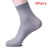 10pairs Bamboo Fiber Men&#39;s Socks Summer Thin Stripe Breathable Long Sock Men Silk Sports Socks Business Socks