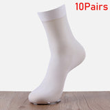 10pairs Bamboo Fiber Men&#39;s Socks Summer Thin Stripe Breathable Long Sock Men Silk Sports Socks Business Socks