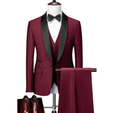 Men Autumn Wedding Party Three Pieces Jacket Trousers Set Large Size 5XL 6XL Male Blazer Coat Pants Vest Fashion Slim Fit Suit