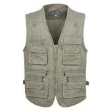 8XL 9XL 10XL New Male Casual Summer Big Size Cotton Sleeveless Vest With Many 16 Pockets Men Multi Pocket Photograph Waistcoat