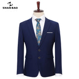 SHAN BAO 6XL 7XL 8XL 9XL oversized men&#39;s business casual gentleman suit jacket 2021Spring new wedding banquet brand suit jacket