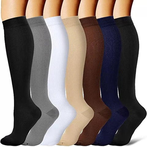 Compression Stockings Blood Circulation Promotion Slimming Compression Socks Anti-Fatigue Comfortable Solid Color Socks