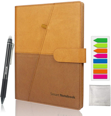 NEWYES Dropshipping Smart Erasable Notebook Leather Paper Reusable Wirebound Notebook Cloud Storage Flash Storage Lined With Pen