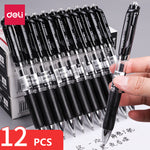 DELI Retractable Gel Pens Blue Black Color Smooth Writing 0.5mm Gel Ink Pen for Office Writing Supplies Stationery