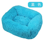Long Plush Dog Bed Warm Plush Cat House Big Size Square Soft Dog Beds For Large Dogs Puppy Bed House Nest Cushion Pet Product