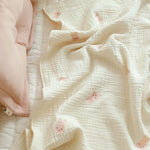MILANCEL Ins Hot Newborn Baby Blanket Korean Bear Embroidery Kids Sleeping Blanket Cotton Bedding Accessories