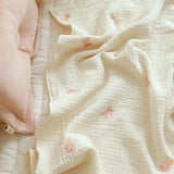 MILANCEL Ins Hot Newborn Baby Blanket Korean Bear Embroidery Kids Sleeping Blanket Cotton Bedding Accessories