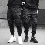 Ribbons Harem Joggers Men Cargo Pants Streetwear 2022 Hip Hop Casual Pockets Track Pants Male Harajuku Fashion Trousers