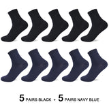 10 Pairs/Lot Men&#39;s Bamboo Fiber Socks 2022 New Compression Autumn Long Black Business Casual Man Dress Sock Gift Plus Size 42-45