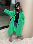 Girls Faux Fur Long Coat Winter Thicken Warm Fashion Children Outerwear 5 6 8 10 12 years