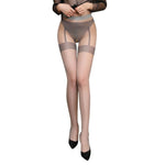 Women Sexy Body Stocking Lace Soft Top Thigh High Stockings + Suspender Garter Belt Over Knee Pantyhose Floral Fit Below 60kg